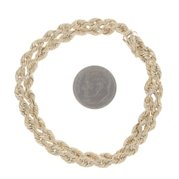 Yellow Gold Double Rope Chain Bracelet 7" - 14k - Picture 5 of 6